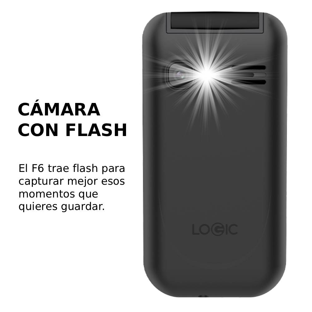 Celular Logic F6G Flip 3G para adultos mayores