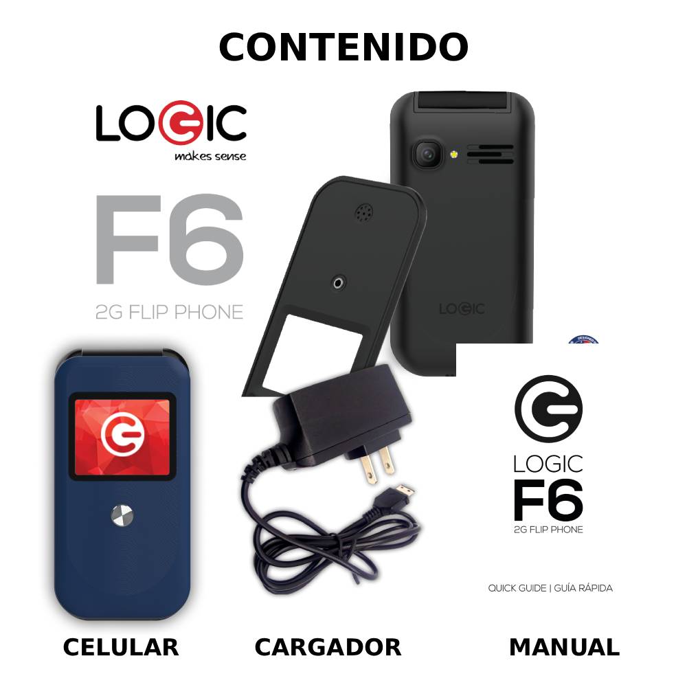 Celular Logic F6G Flip 3G para adultos mayores