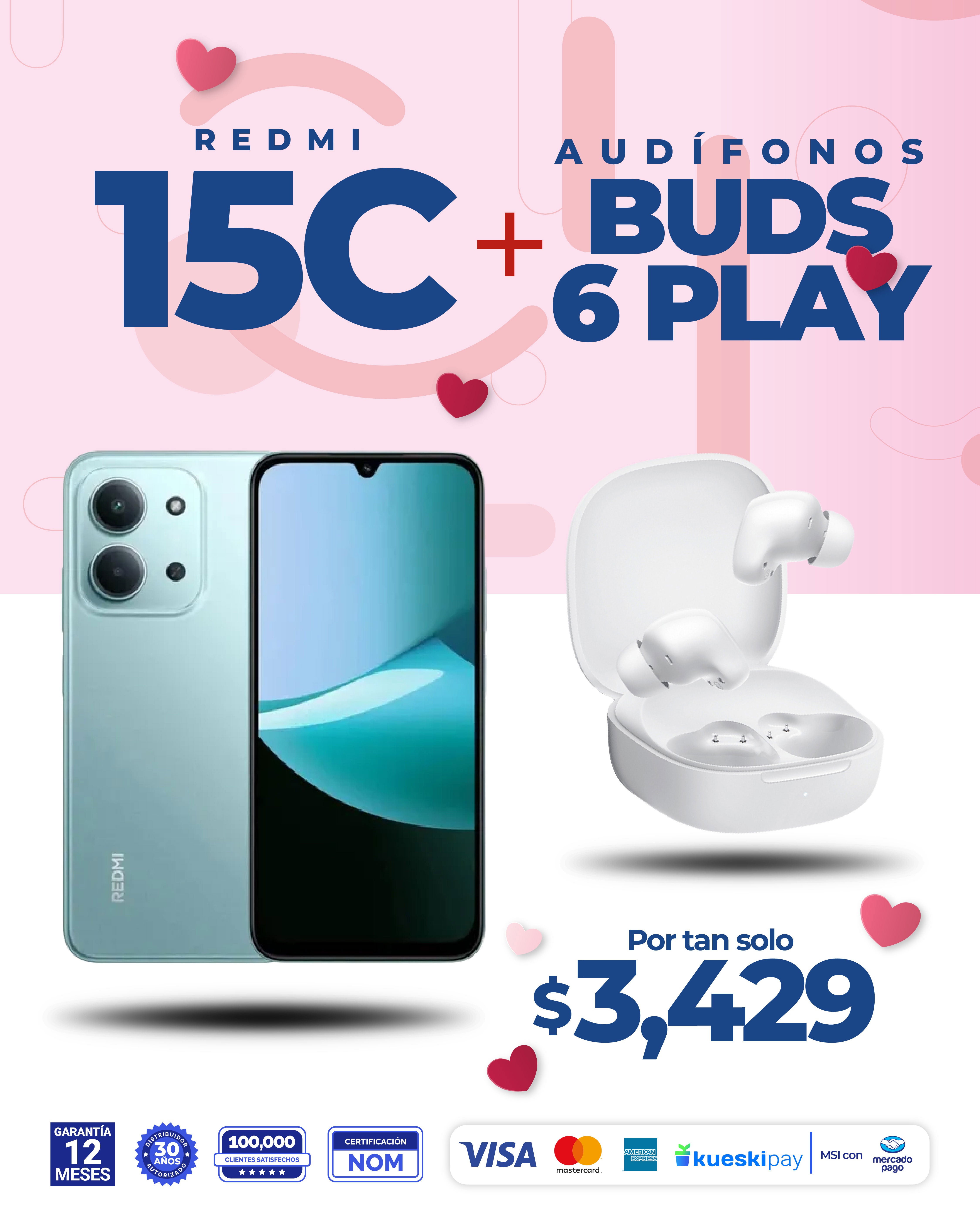 Redmi 15C Verde Menta + Buds 6 Play de regalo