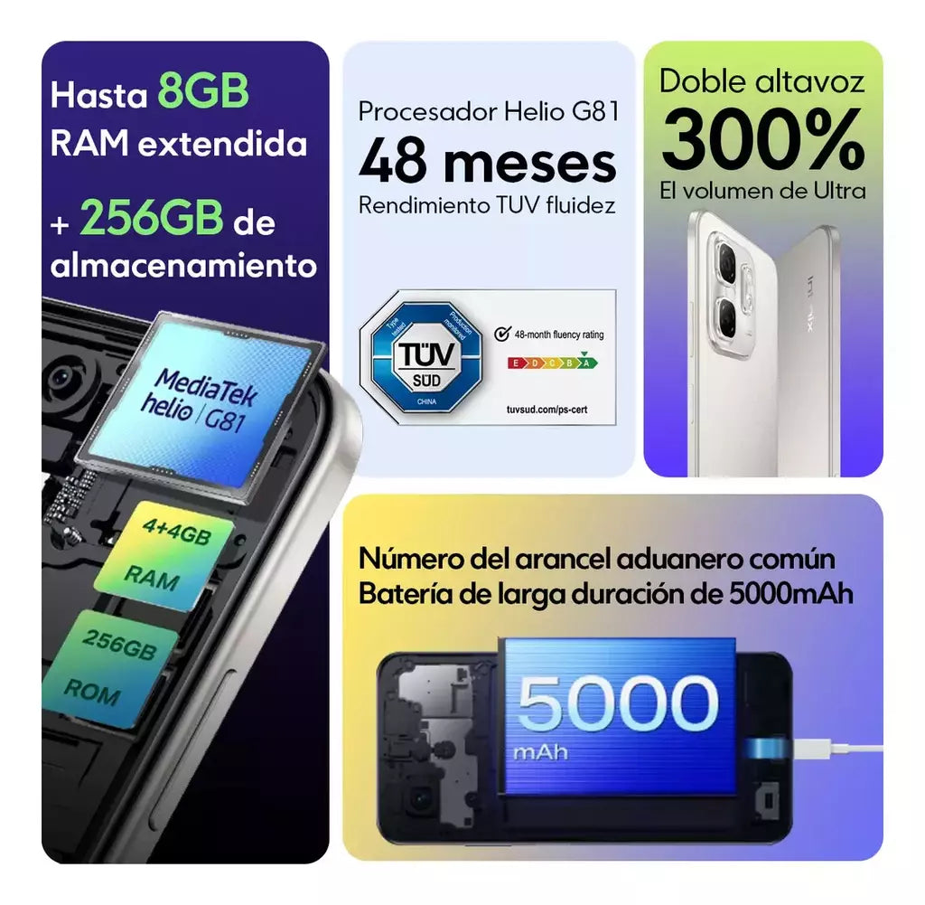 Infinix Hot 50i 4GB/256 GB ROM Dual Sim Gris