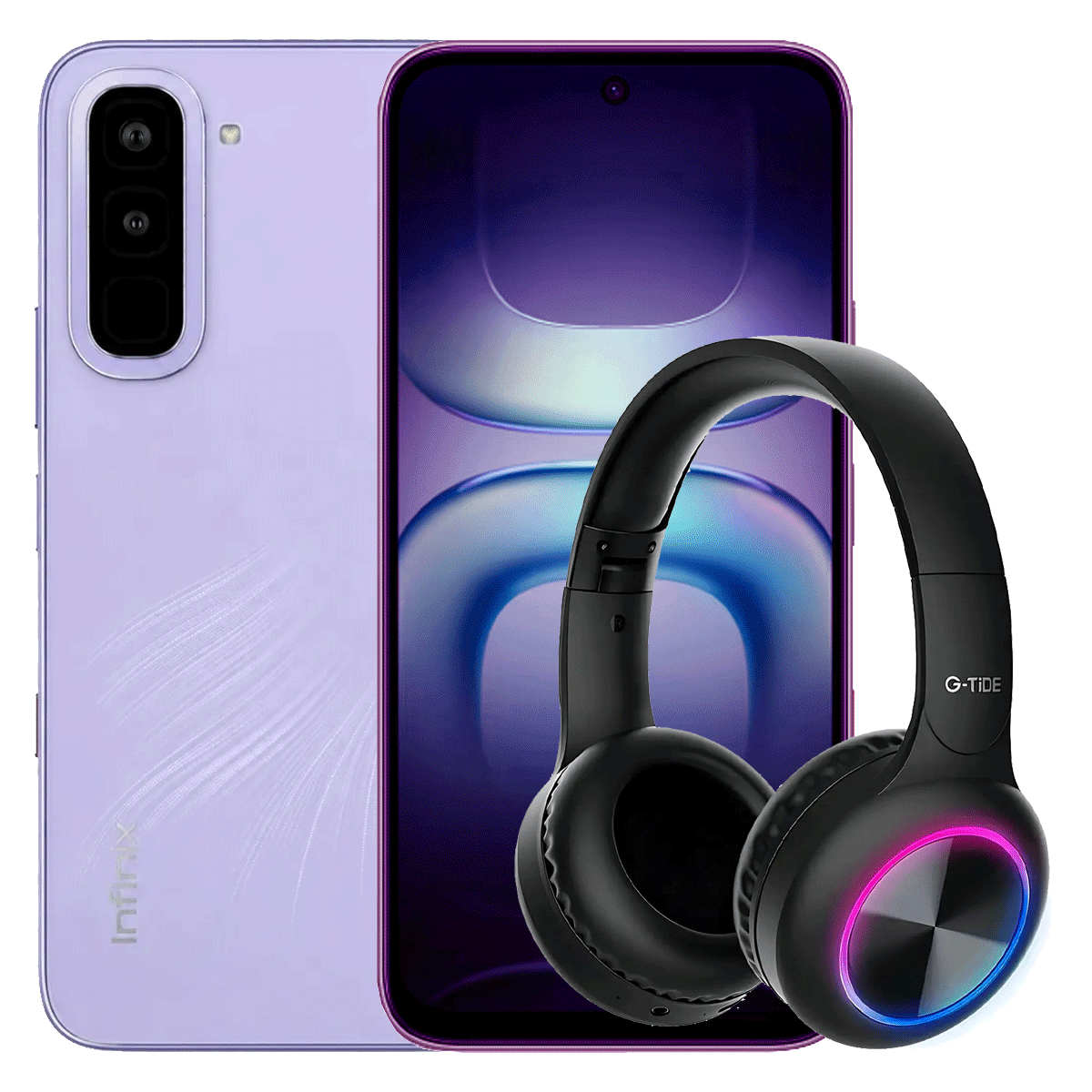 Infinix Hot 70 256GB Violeta - Edición Free Fire + Audífonos G-tide BT C1 Gratis | Smartphone Gamer