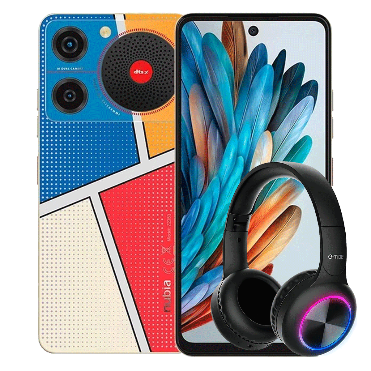 Nubia Music 128GB 4GB RAM Azul Beige + Diadema Bluetooth G-TIDE C1 Regalo