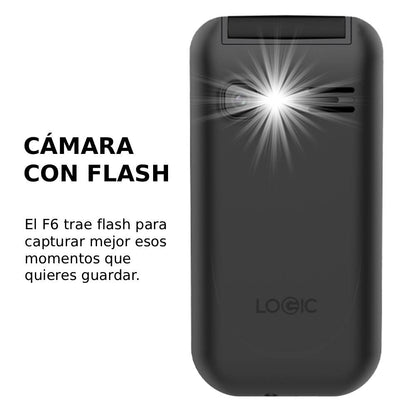 Celular Logic F6G Flip 3G para adultos mayores