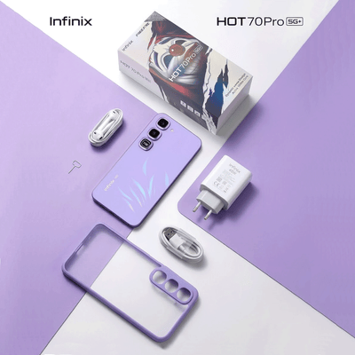 Celular Smarphone Infinix Hot 70 Pro 5G 8GB RAM 256GB Pantalla 144Hz Cámara 50MP Desbloqueado