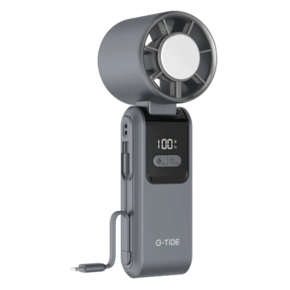Powerbank  G-Tide Ventilador Portátil  FH02 Recargable 4400mAh Ice Cooling Gris