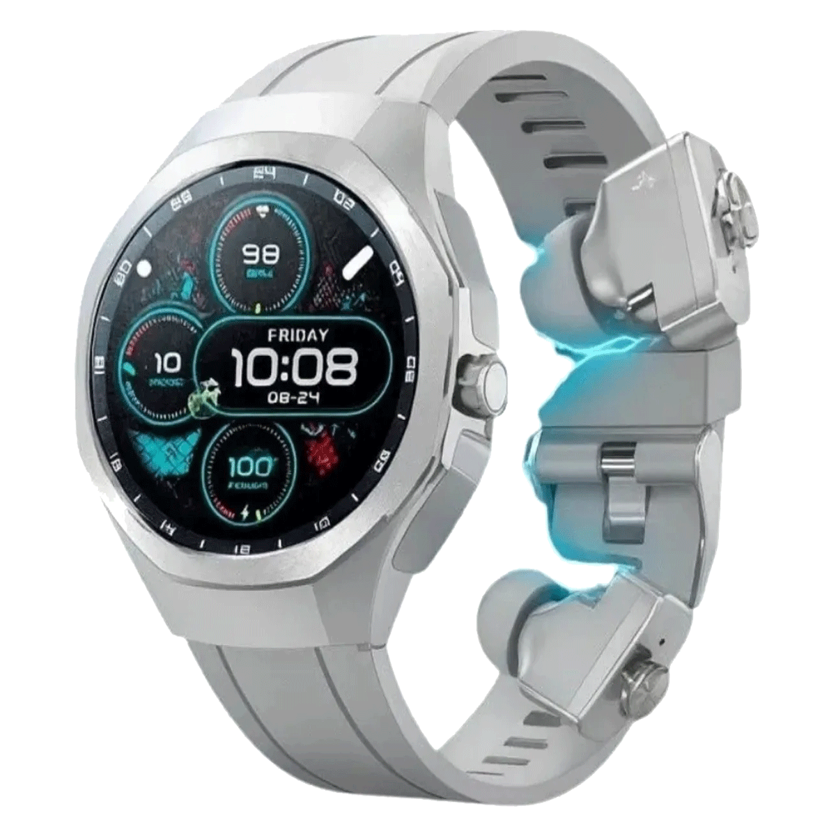 Smartwatch G-TiDE R9 Edge Plata AMOLED Audífonos Bluetooth NFC IP68