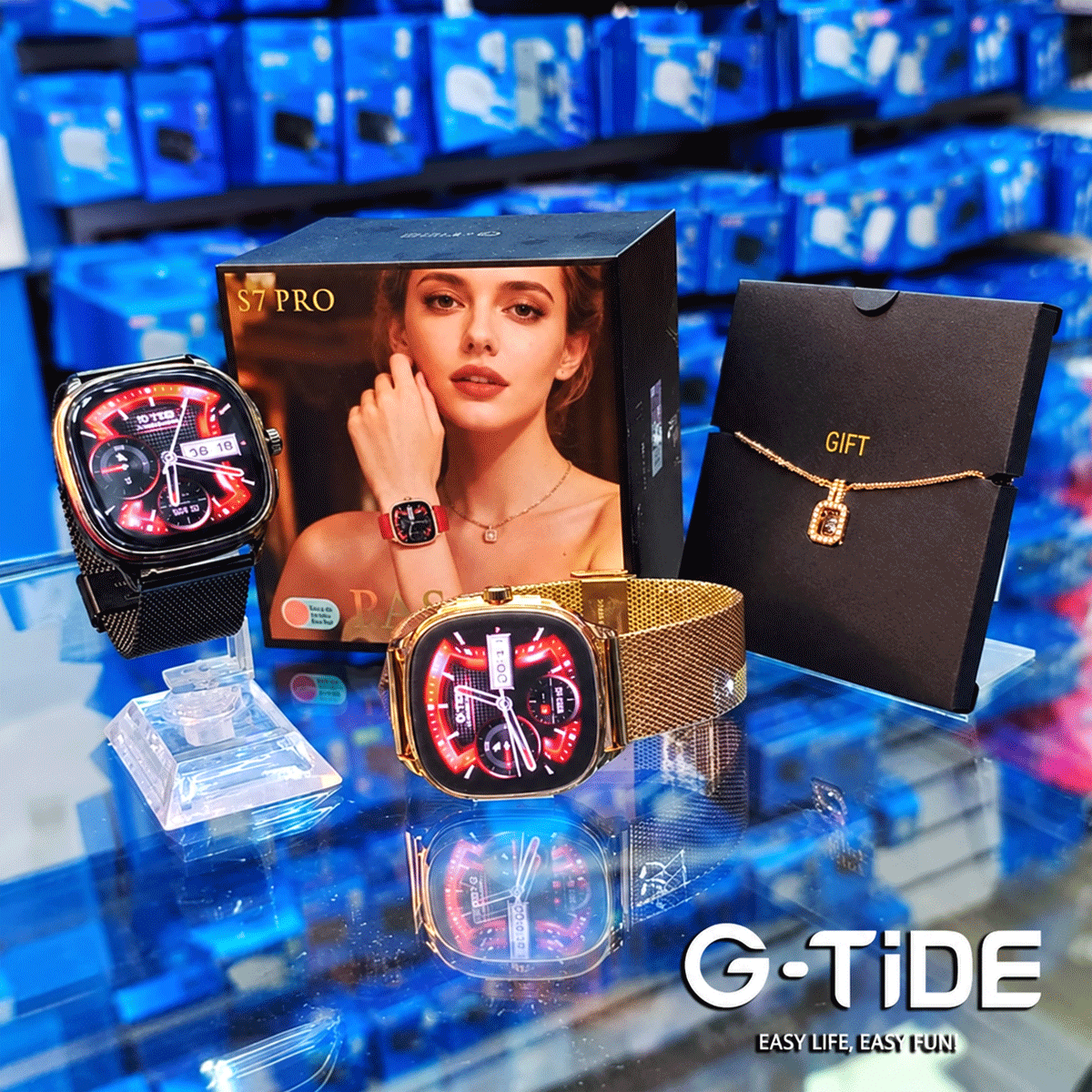 Smartwatch G-TIDE S7 Pro AMOLED 1.73” Llamadas Bluetooth IP68
