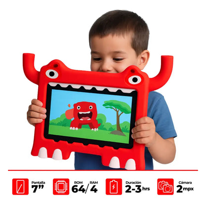 AMSCHEL K98 64GB 4GB RAM MONSTRUO ROJO Tableta Para niño